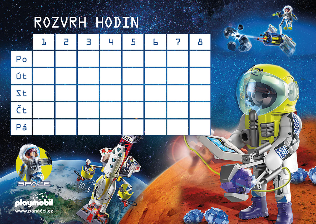 Rozvrh hodin PLAYMOBIL Space